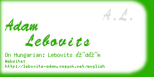 adam lebovits business card